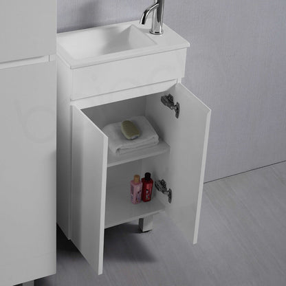 Jasmin 465mm Slim PVC Water Proof Bathroom Vanity Cabinet Ceramic Basin
