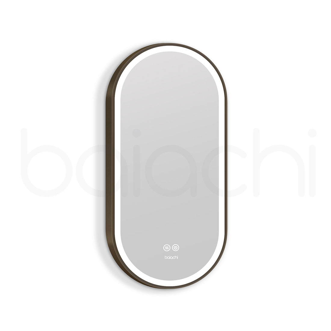 Baiachi Cora LED Oval 450mmx900mm Frame Mirror Antique Brass
