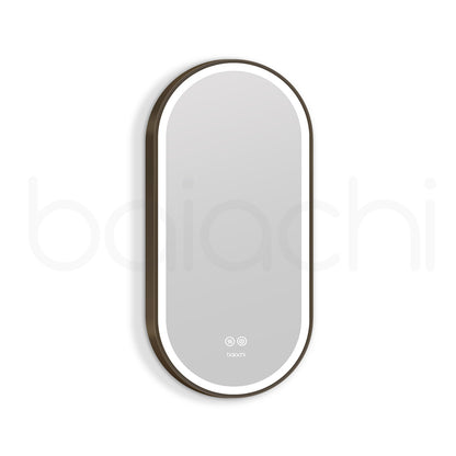 Baiachi Cora LED Oval 450mmx900mm Frame Mirror Antique Brass