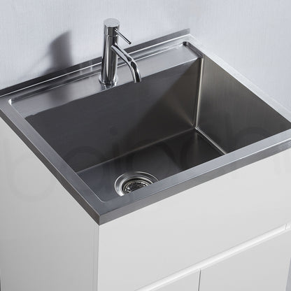 Baiachi 27L PVC Water Proof Laundry Cabinet Stainless Steel Handmade Sink 550*350*870mm