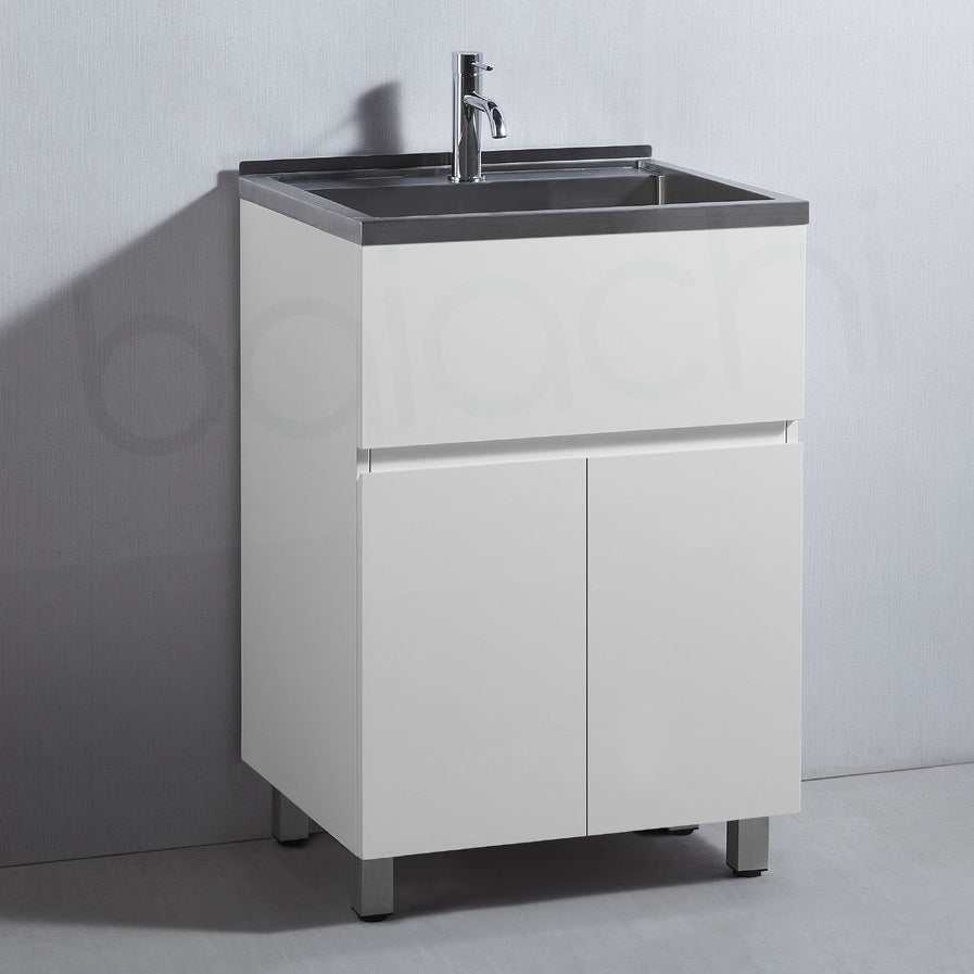 Baiachi 27L PVC Water Proof Laundry Cabinet Stainless Steel Handmade Sink 550*350*870mm
