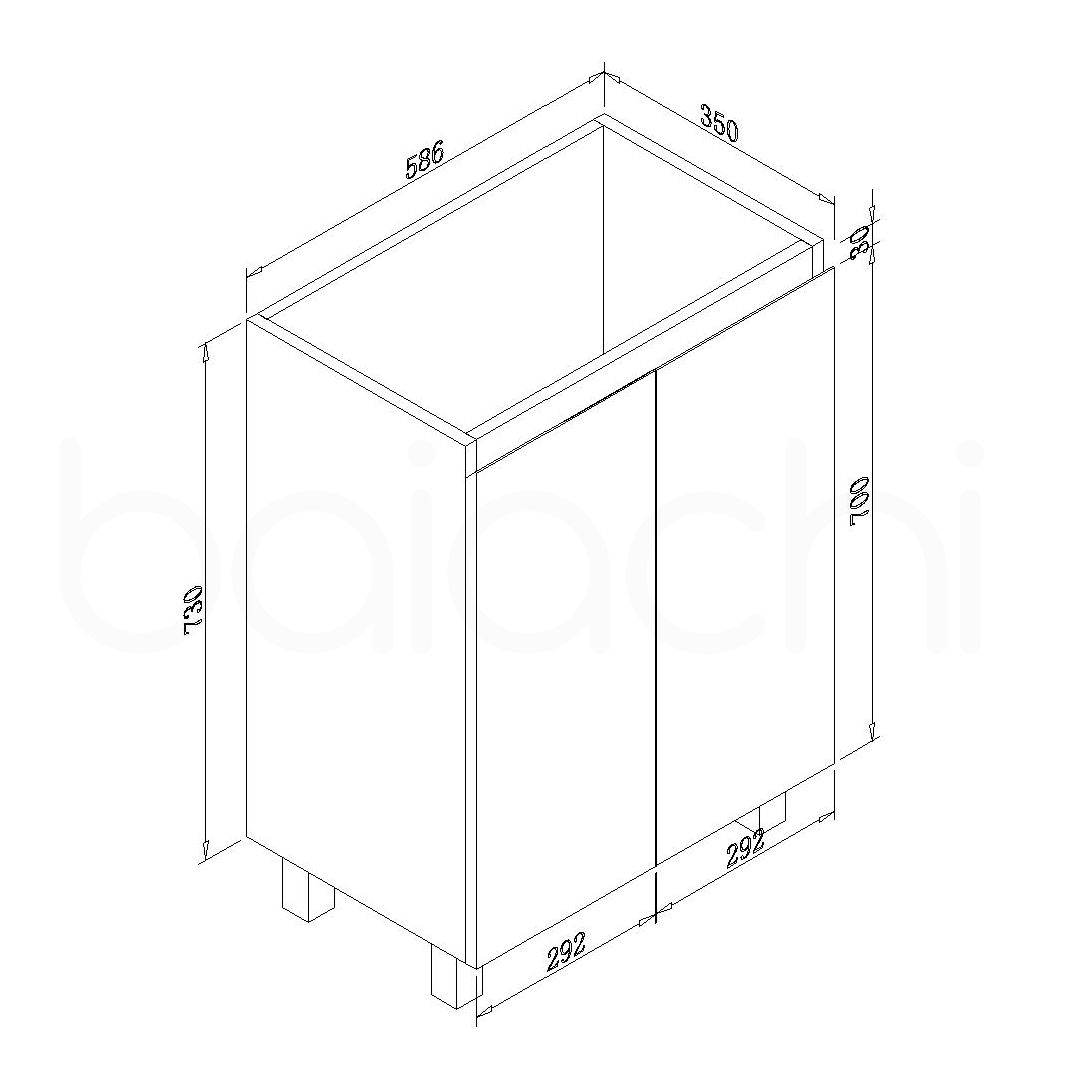Lucena 600mm Slim PVC Water Proof Bathroom Vanity Cabinet