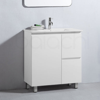 Lucena 750mm Slim Right Drawer PVC Water Proof Bathroom Vanity Ceramic Basin