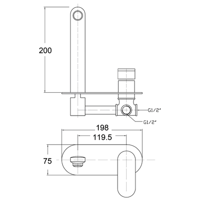 Cora Wall Mixer With Spout Chrome