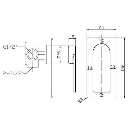 Ruki Wall Mixer Brushed Nickel