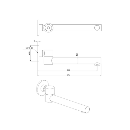 Otus Round Swivel Bath Spout Chrome