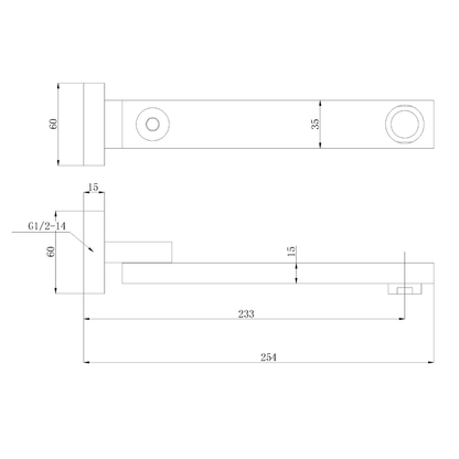 Rosa Square Swivel Bath Spout Chrome