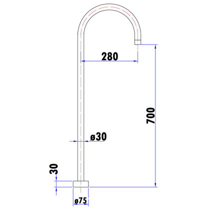 Yale Round Floor Mounted Spout Brushed Gold