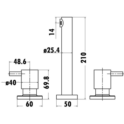 Bath Set 1/4 Turn Chrome