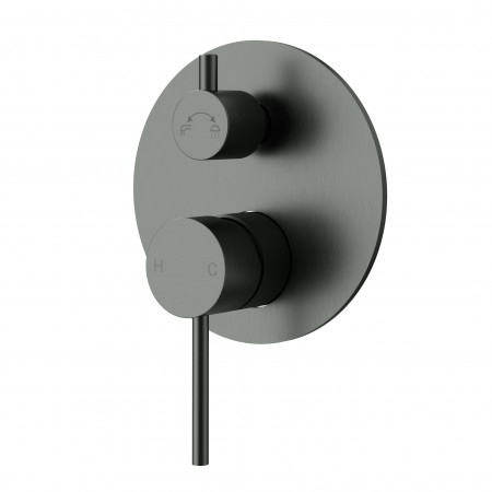 Otus Slimline SS Wall Diverter Mixer Gun Metal