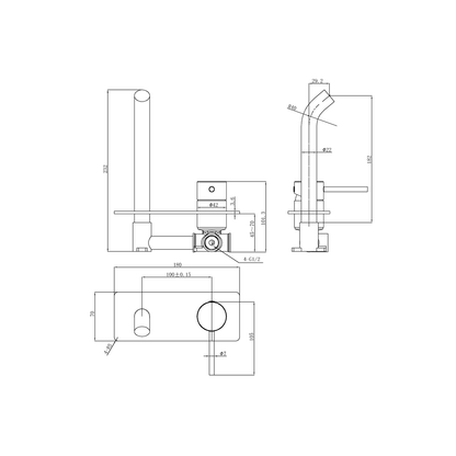 Otus Slimline SS Wall Basin Mixer Chrome