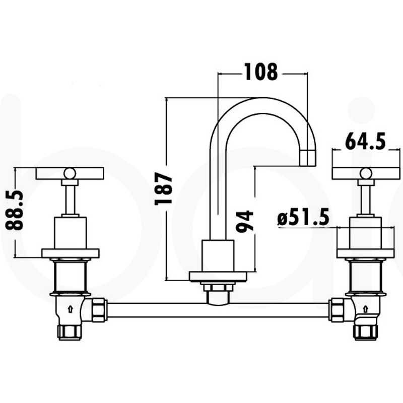 Basin Tap Set Brushed Gold