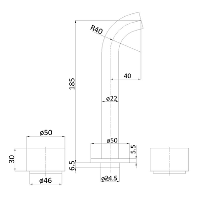 Tana Quarter Turn Bath Set Brushed Nickel