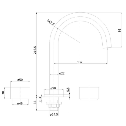 IkonTana 1/4 turn C/D Basin Set Brushed Nickel