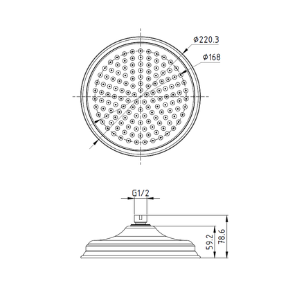 Clasico Shower Head In Brushed Nickel