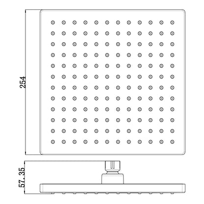 Rosa Square Shower Head 250mm Brushed Nickel
