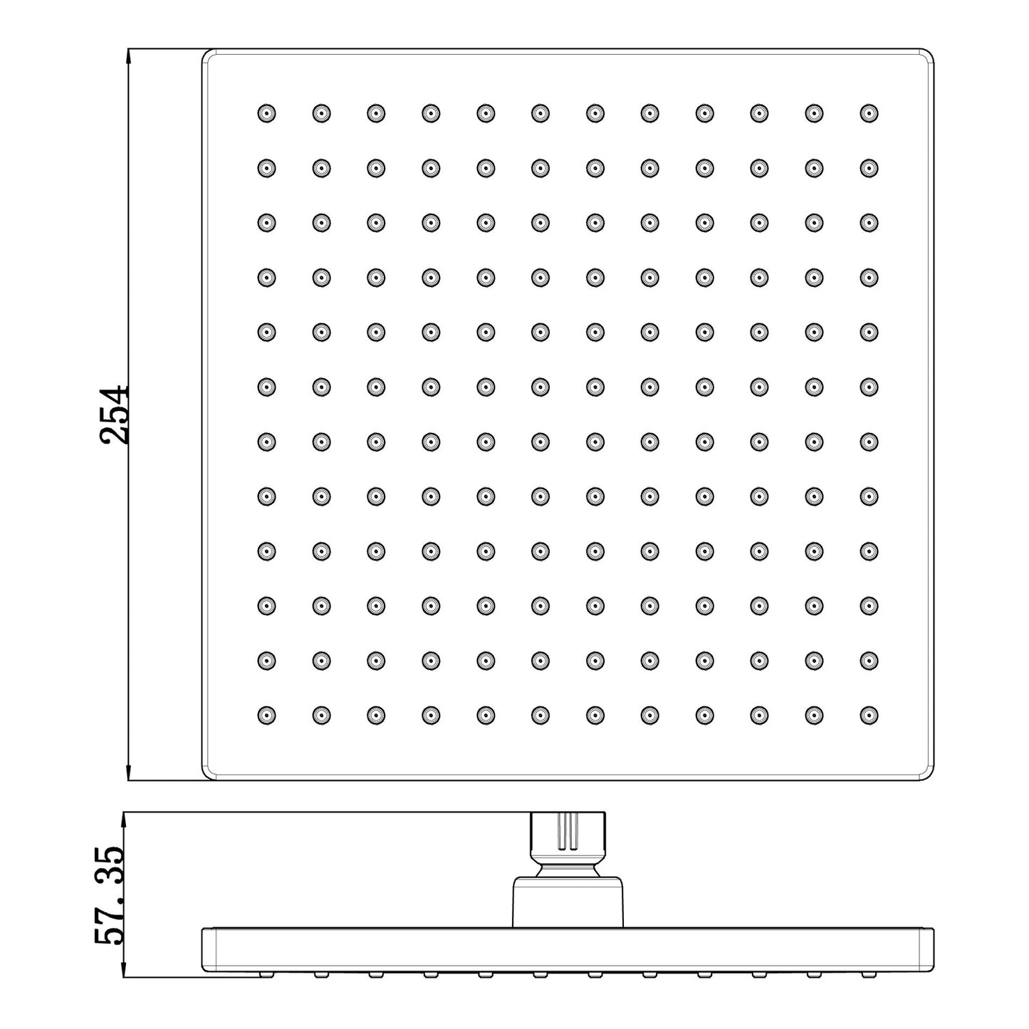 Rosa Square Shower Head 250mm Chrome