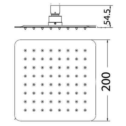 Nova Square Shower Head 200mm Chrome