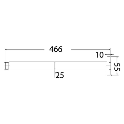 Square Ceiling Shower Arm 450mm Chrome