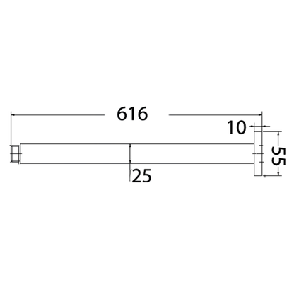 Square Ceiling Shower Arm 610mm Chrome