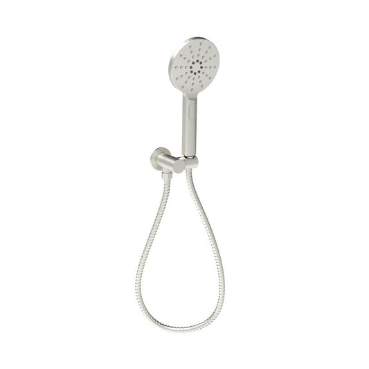Cora Round Hand Shower On Wall Outlet Bracket Brushed Nickel