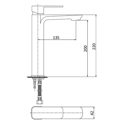 Nova High Rise Basin Mixer Brushed Nickel