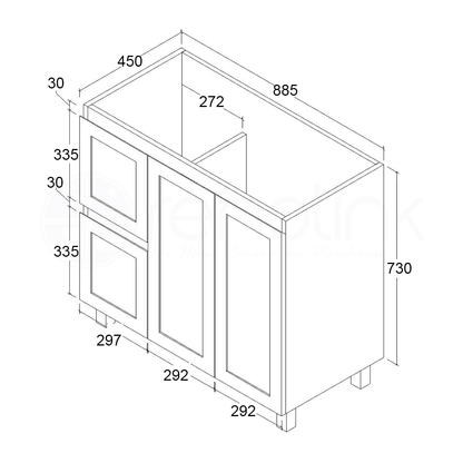 Shaker 900mm Plywood Bathroom Vanity Cabinet