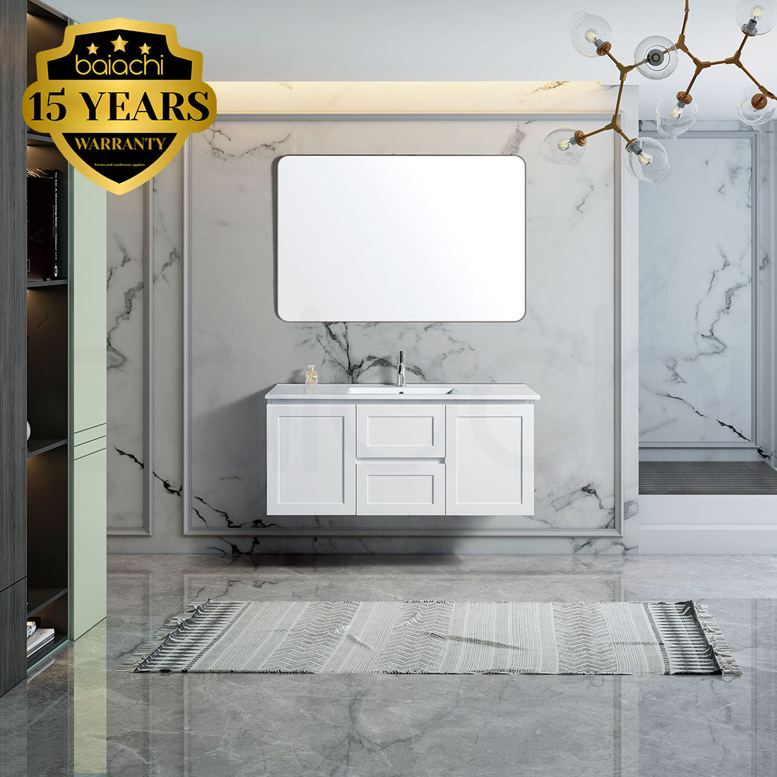 Shaker 1200mm Plywood Wall Hung Bathroom Vanity Cabinet