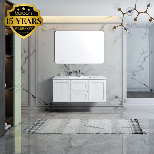 Shaker 1200mm Plywood Wall Hung Bathroom Vanity Cabinet