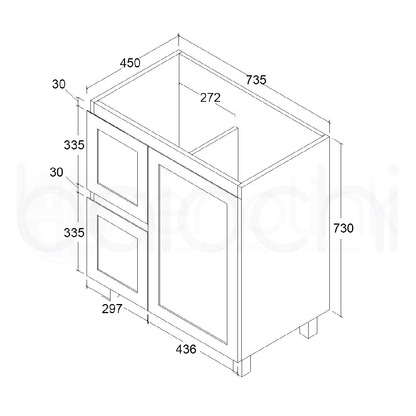 Shaker 750mm Plywood Bathroom Vanity Cabinet