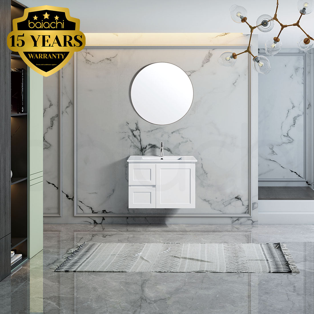 Shaker 750mm Plywood Wall Hung Bathroom Vanity Cabinet