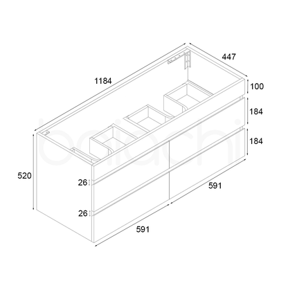 Vellena 1200mm Plywood Prime Oak Wall Hung Bathroom Vanity Cabinet