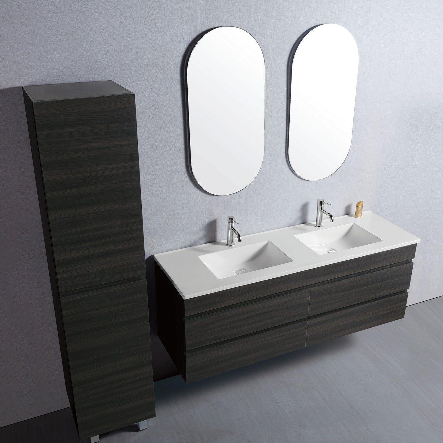 Vellena 1500mm PVC Water Proof Empire Oak Wall Hung Bathroom Vanity Cabinet