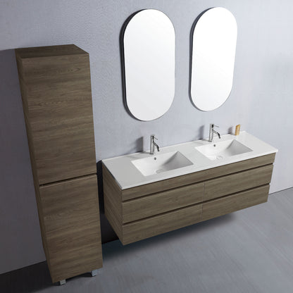 Vellena 1500mm PVC Water Proof Wash White Wall Hung Bathroom Vanity Cabinet