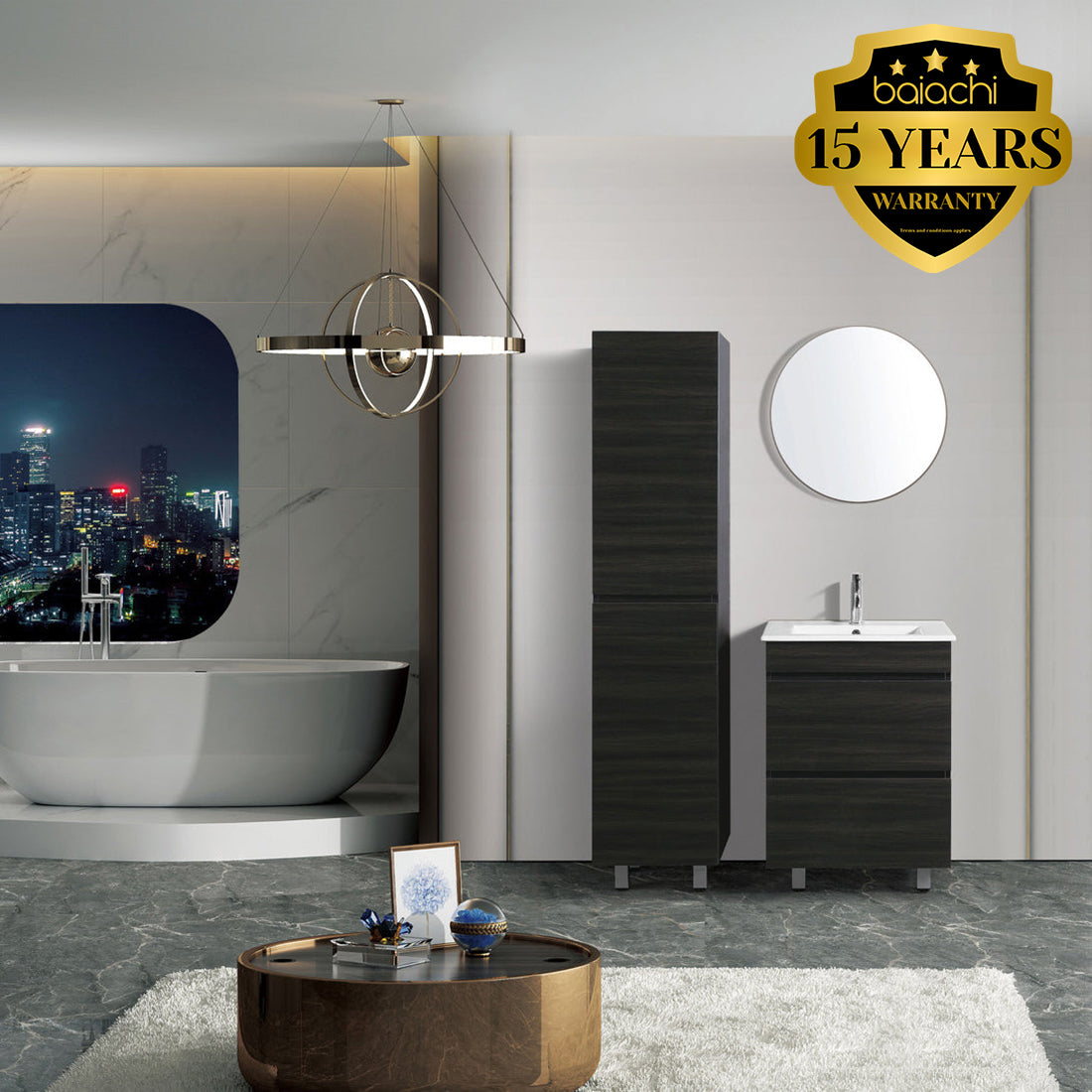Baiachi vellena 600mm Plywood Empire Oak Bathroom Vanity Cabinet