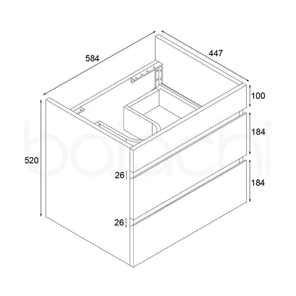 Vellena 600mm Plywood Prime Oak Wall Hung Bathroom Vanity Cabinet