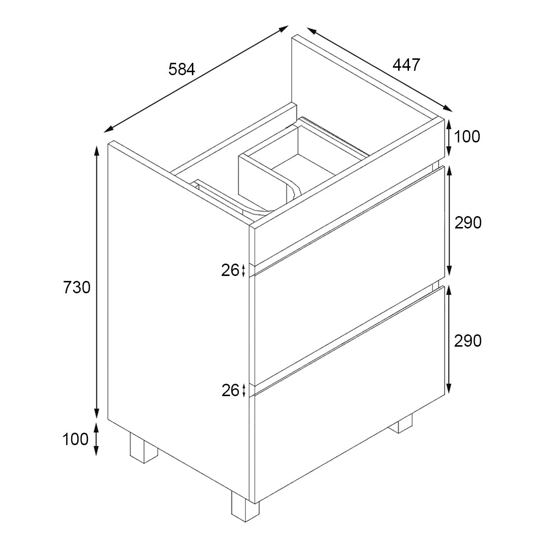 Vellena 600mm Plywood Bathroom Vanity Cabinet