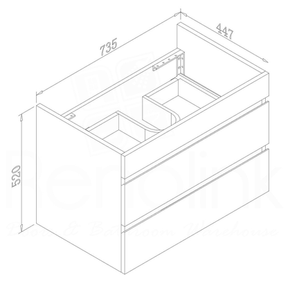 Vellena 750mm PVC Water Proof Wall Hung Bathroom Vanity Cabinet