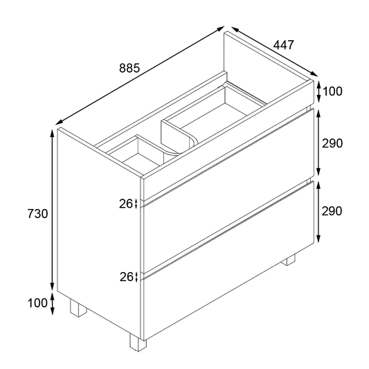 Vellena 900mm Plywood Empire Oak Bathroom Vanity Cabinet