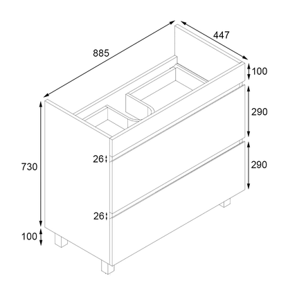 Vellena 900mm Plywood Bathroom Vanity Cabinet
