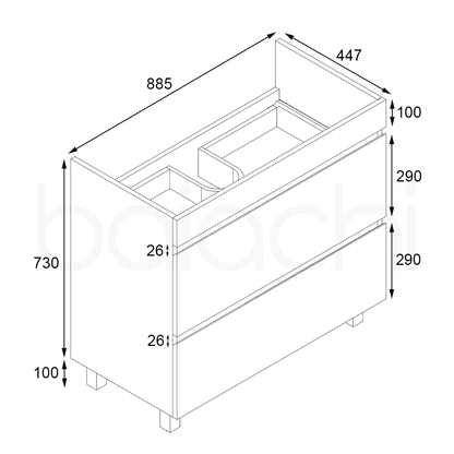 Vellena 900mm Plywood Prime Oak Bathroom Vanity Cabinet