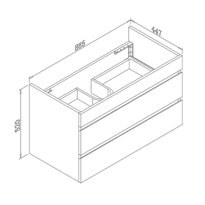 Vellena 900mm PVC Water Proof Matte White Wall Hung Bathroom Vanity Cabinet