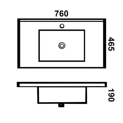 PACKAGE DEAL Windsor 750mm L Bathroom Vanity Wash Basin INCLUDING Mixer & Plugwaste