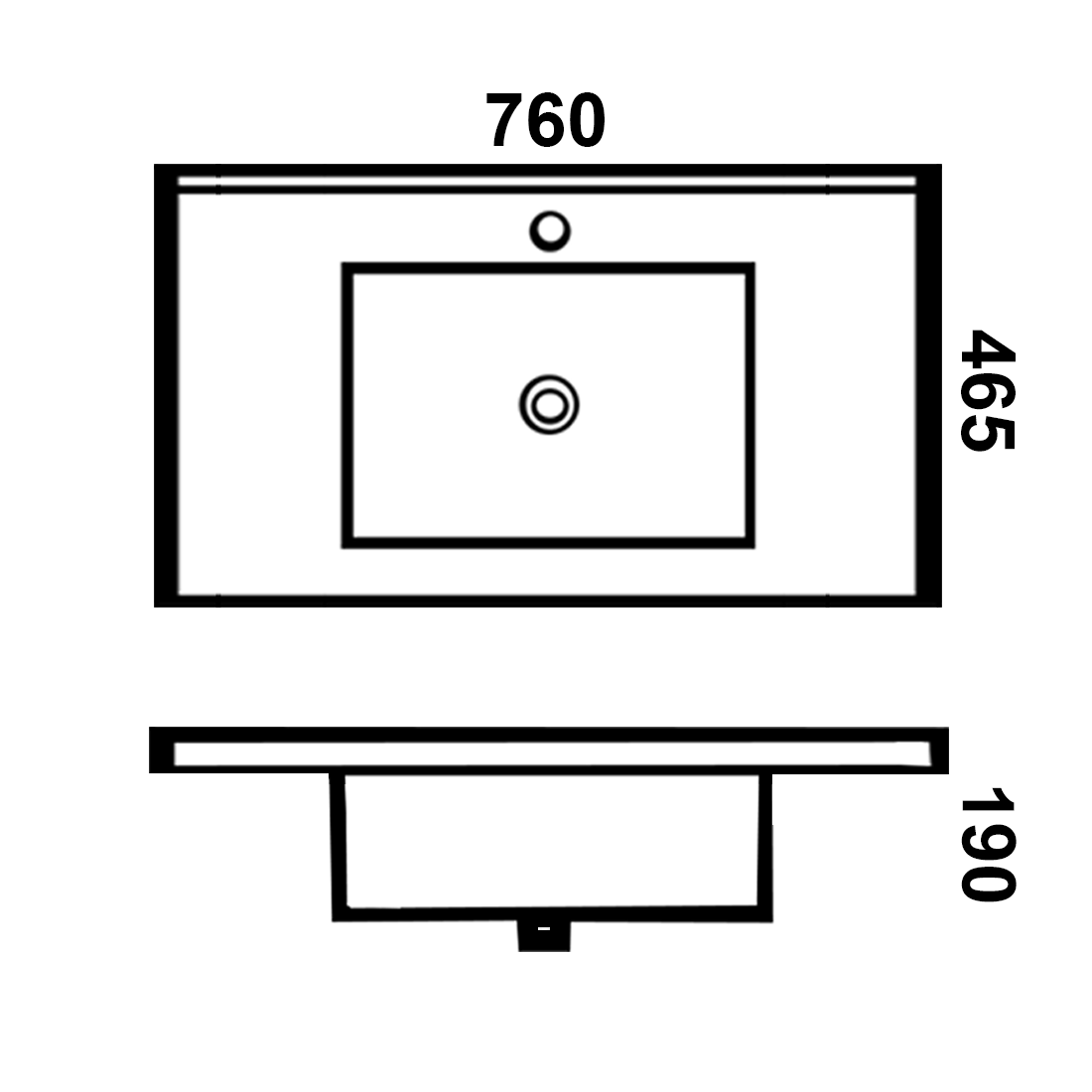 PACKAGE DEAL Windsor 750mm R Bathroom Vanity Wash Basin INCLUDING Mixer & Plugwaste