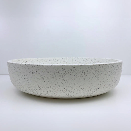 Spring Hill Designs Helia Petite Oval Above Counter Concrete Basin White Terrazzo