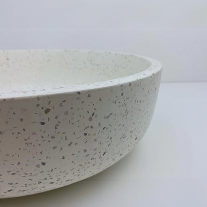 Spring Hill Designs Elios Circular Above Counter Concrete Basin White Terrazzo
