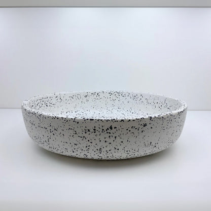 Spring Hill Designs Helia Petite Oval Above Counter Concrete Basin White Terrazzo Black Aggregate