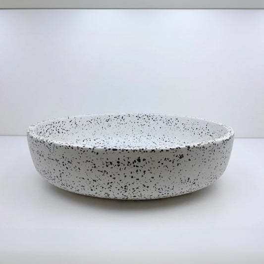 Spring Hill Designs Helia Oval Above Counter Concrete Basin White Terrazzo Black Aggregate