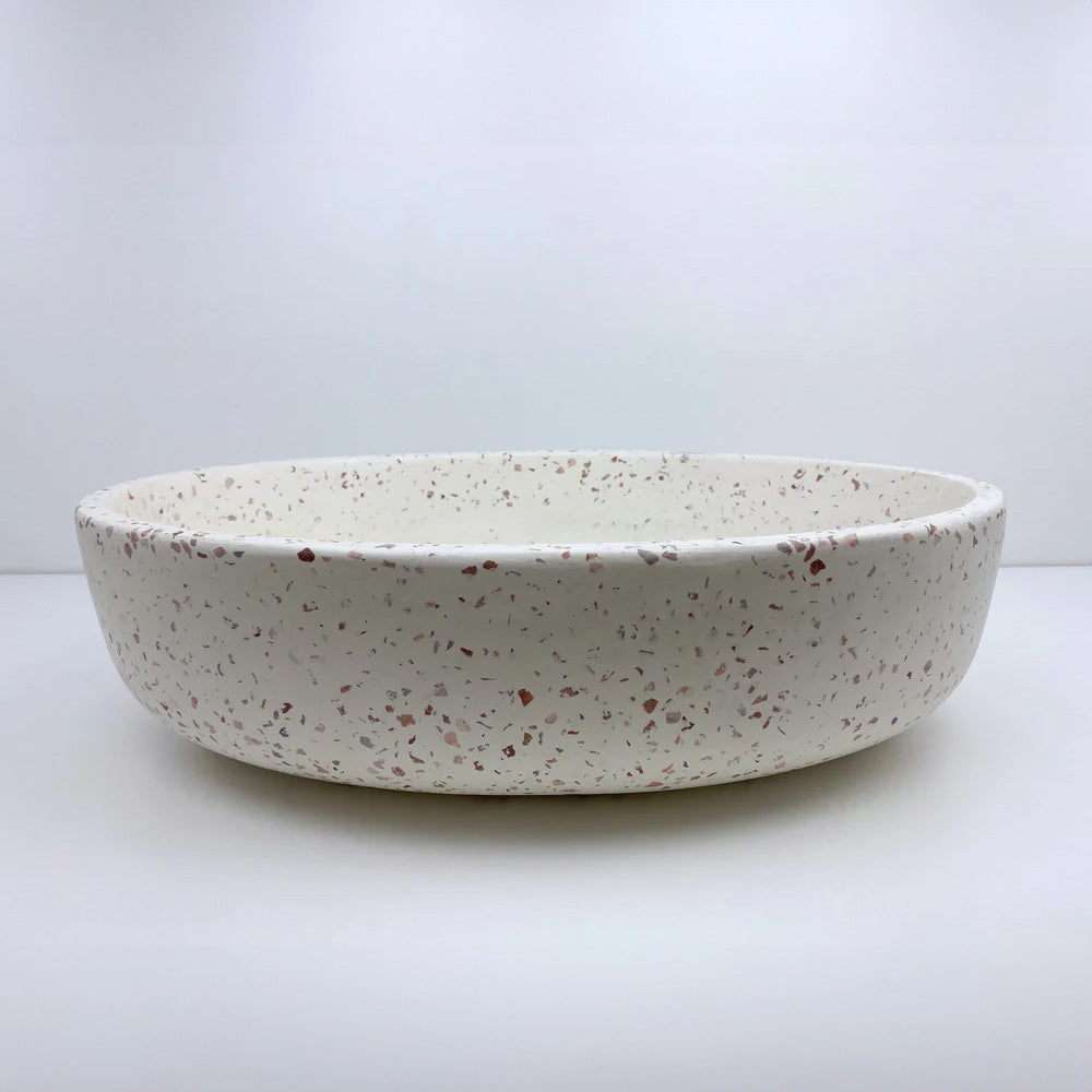 Spring Hill Designs Helia Oval Above Counter Concrete Basin White Terrazzo Pink Aggregate
