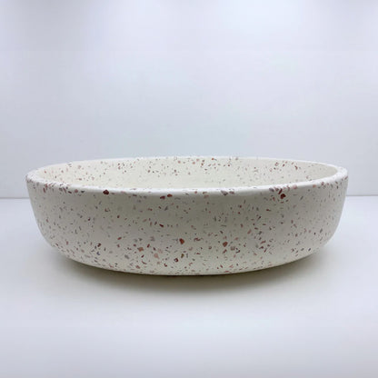 Spring Hill Designs Helia Oval Above Counter Concrete Basin White Terrazzo Pink Aggregate